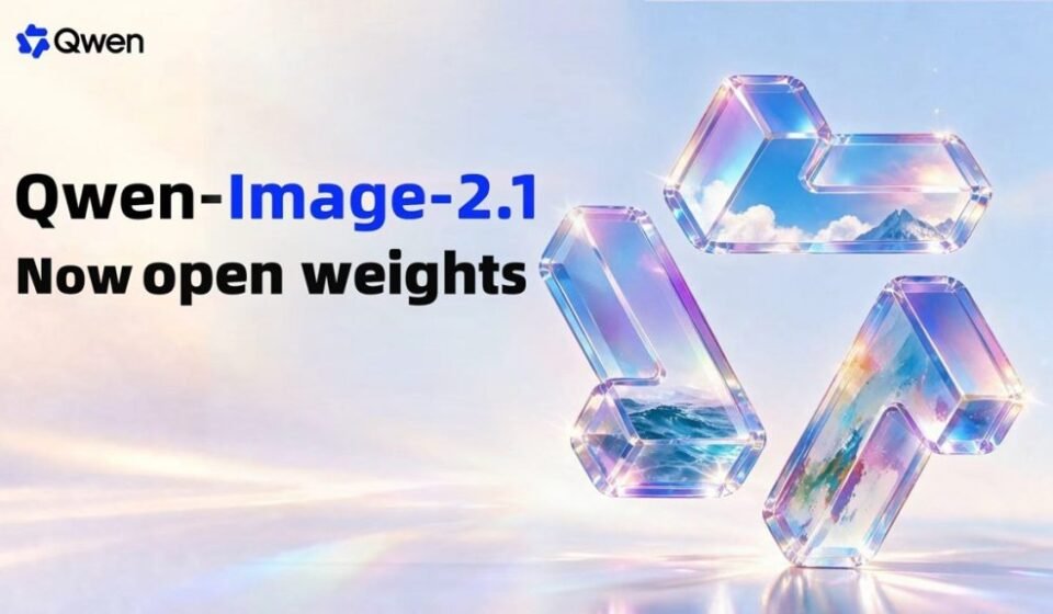 Qwen-Image-2.1 AI image generation and editing model showing transparent images, multiple references and local editing features